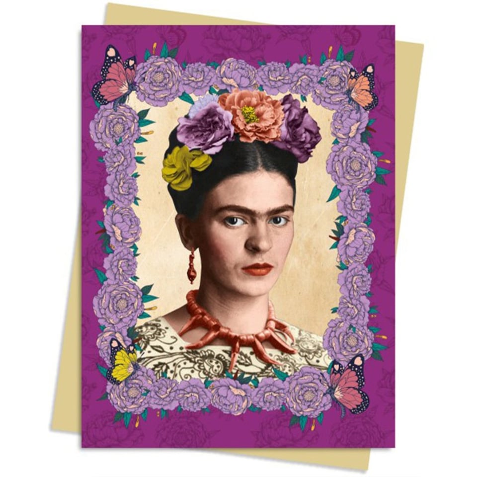 Dubbele Kaart Frida Kahlo Paars