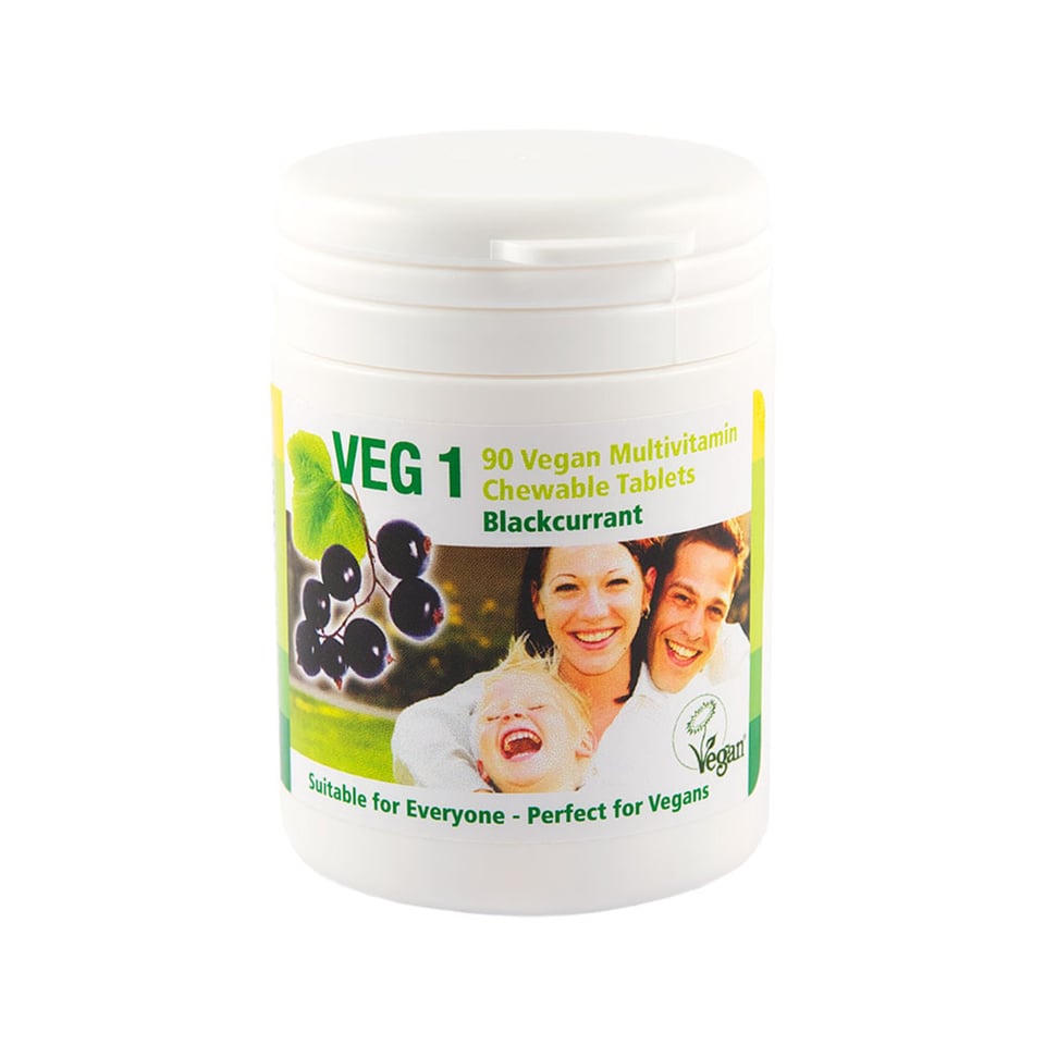 The Vegan Society VEG 1 Multivitamin Blackcurrant 90 Tablets *THT JUNI 2025*