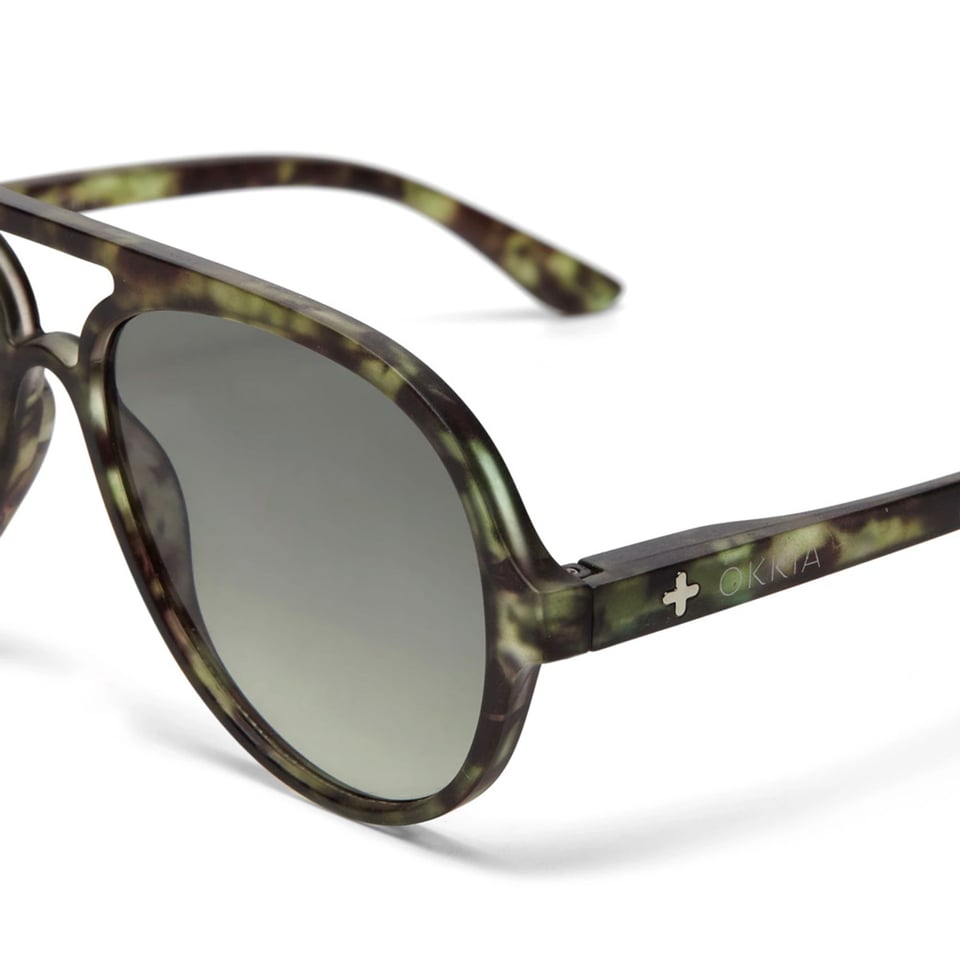 Zonnebril ALESSIO Aviator Camo Havana Green OK021-KH