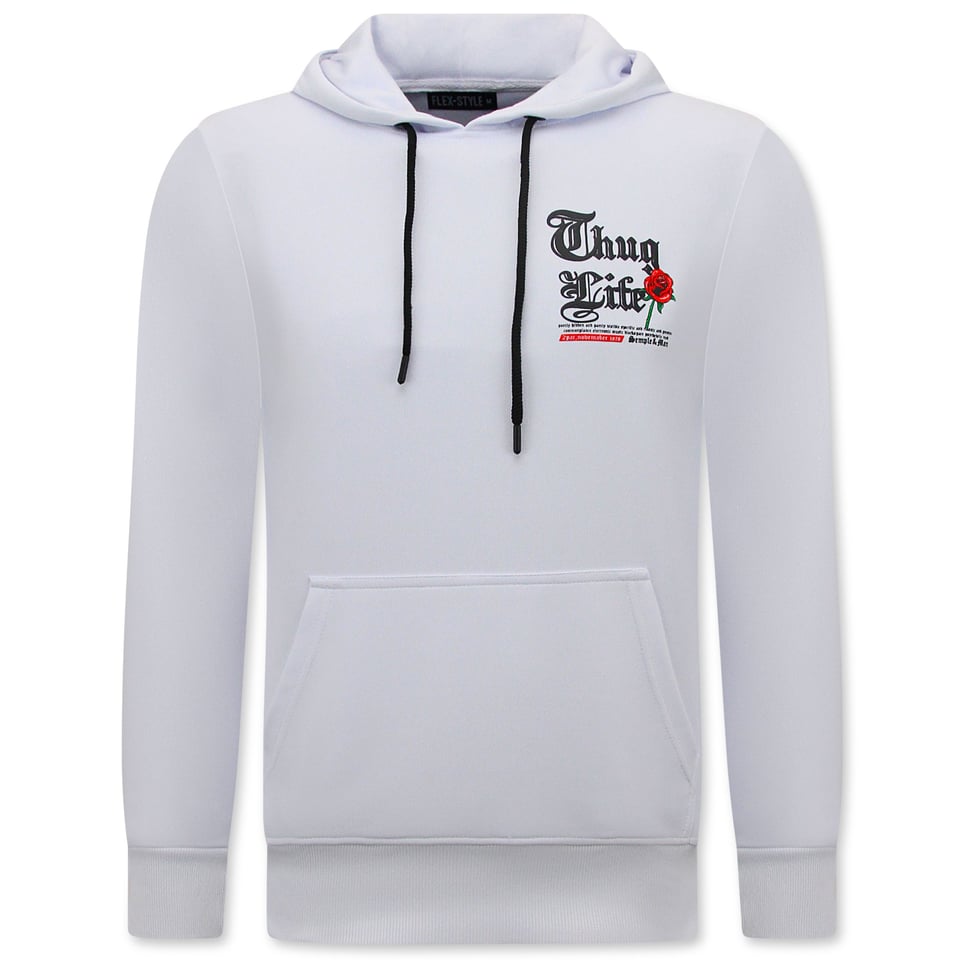 Tupac Heren Hoodie - Thug Life - Wit