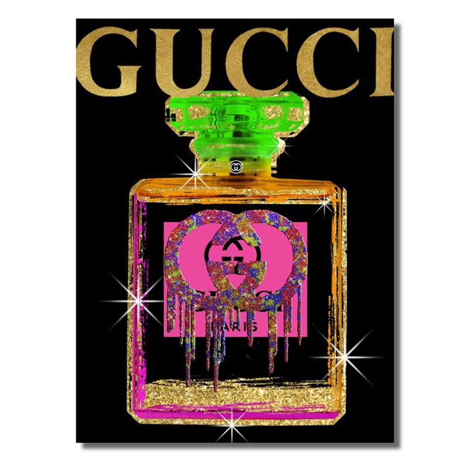 Glasschilderij Gucci Perfume Fluor 60x80cm