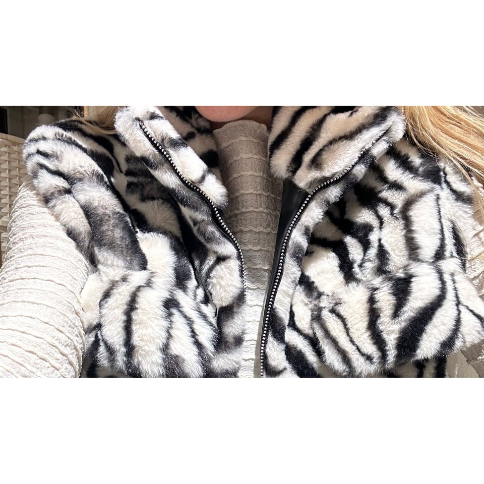 Trendy Fur Gilet - Zebra - OneSize 34, 36, 38, 40