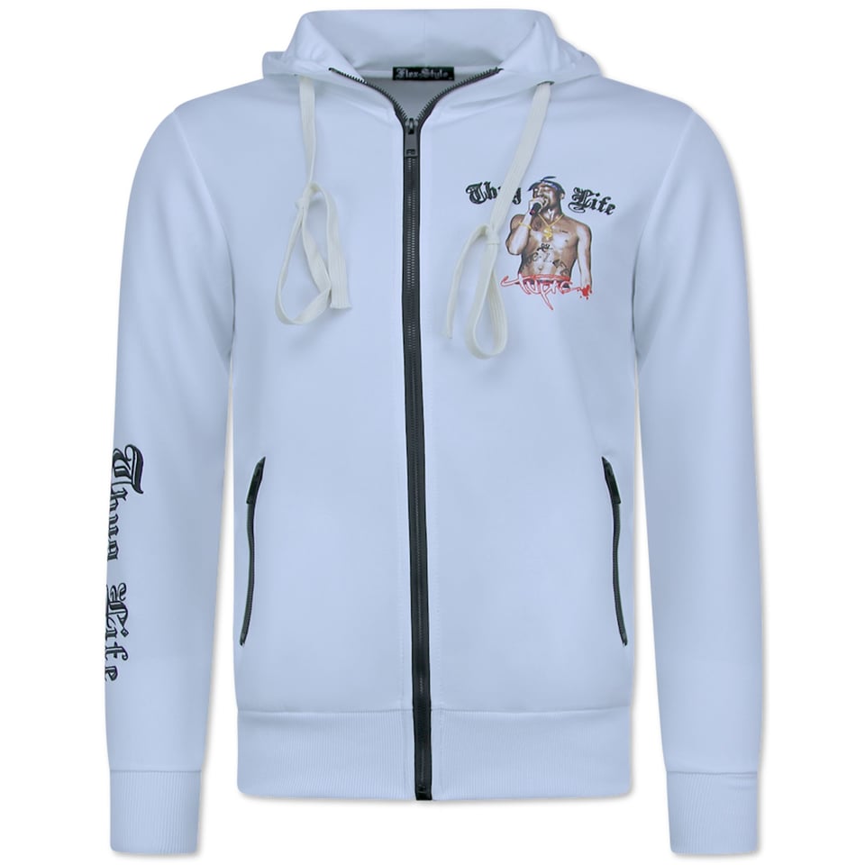 2Pac Joggingpak Heren - Tupac Trainingspakken Heren - Huispak Heren Volwassenen - 3390 - Wit