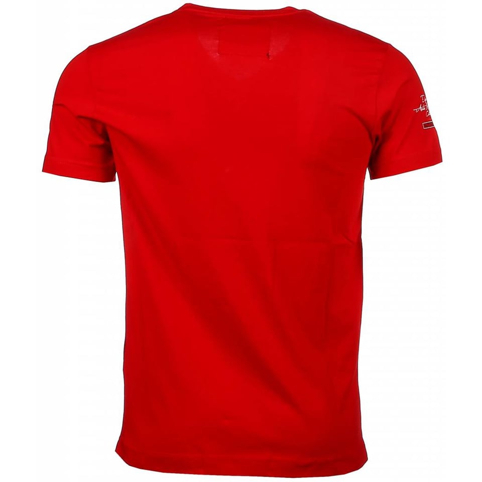 Italiaanse T-Shirt - Korte Mouwen Heren - Borduur Automobile Club - Rood