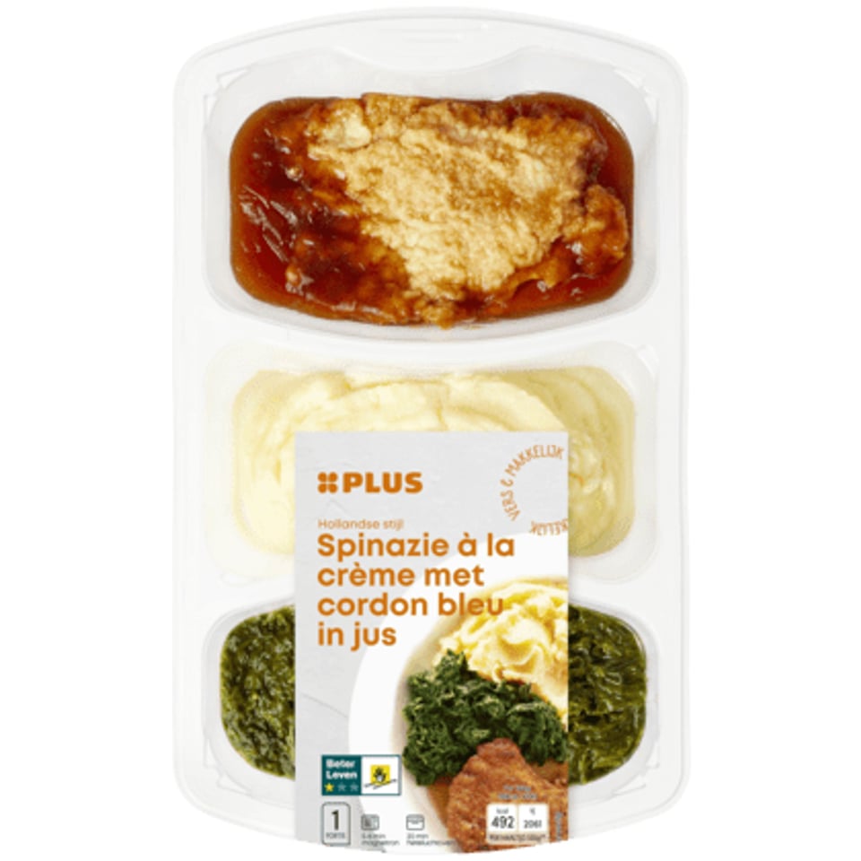 PLUS Spinazie Met Cordon Bleu en Puree