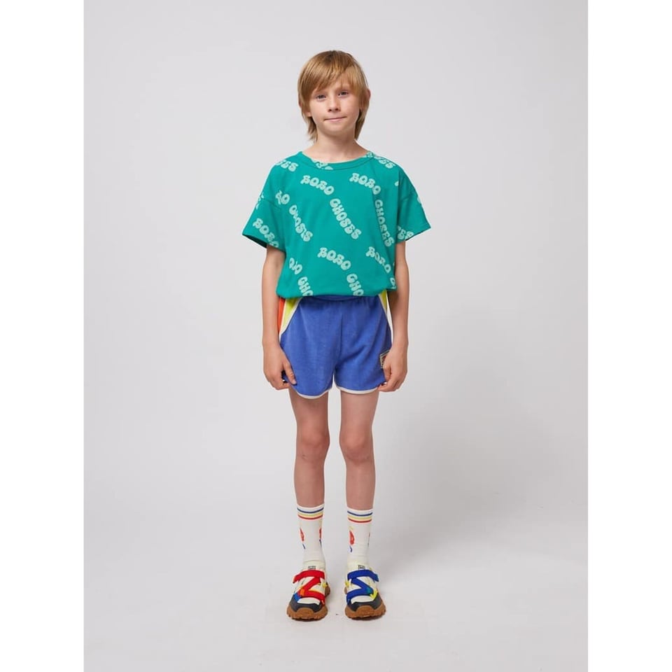 Bobo Choses Smiling Color Block Terry Cloth Shorts