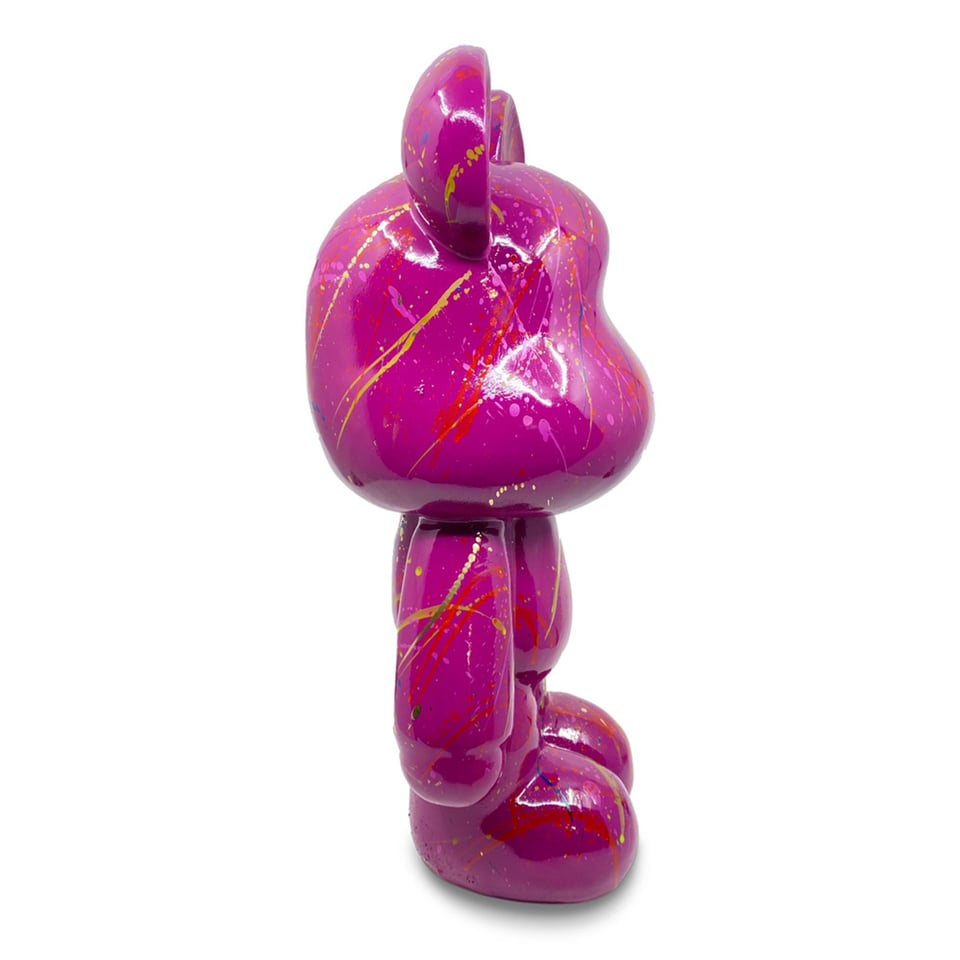 Beeld Design Teddy Beer Splash Fuchsia Multicolor 47cm