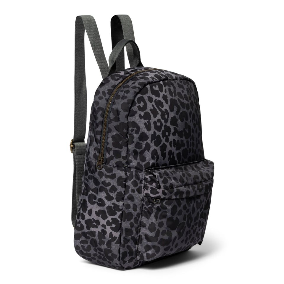 Antra Leopard Puffy Midi Backpack with Front Pocket