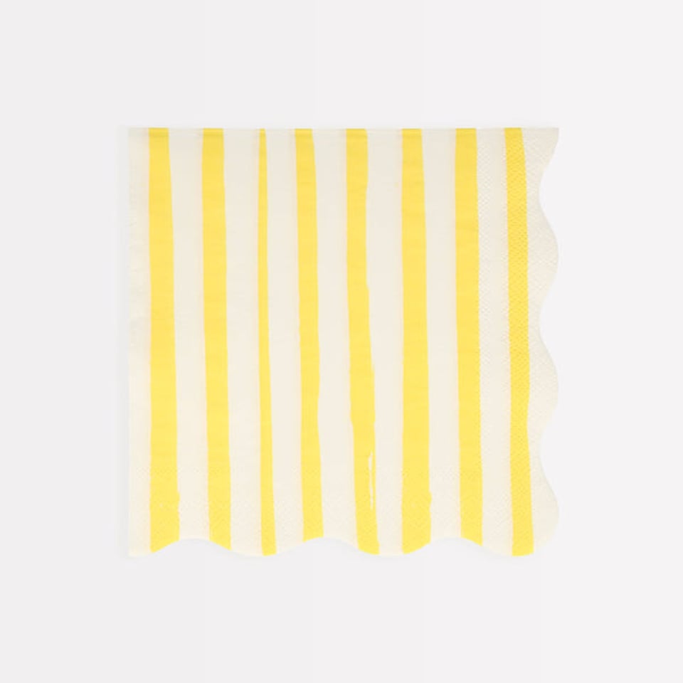 Meri Meri Yellow Stripe Napkins, Large