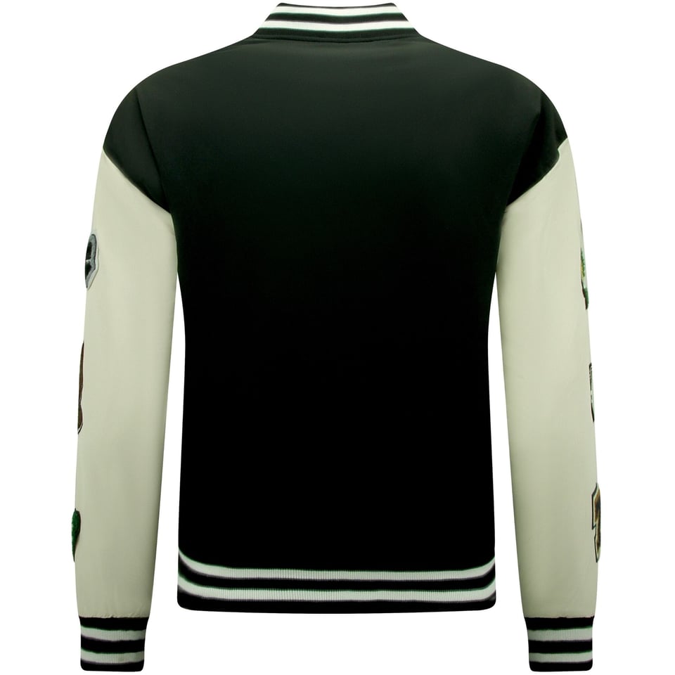 Letterman Jacket Heren Oversized - 8633 - Zwart