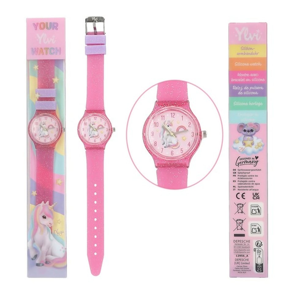 Ylvi Unicorn Horloge Roze