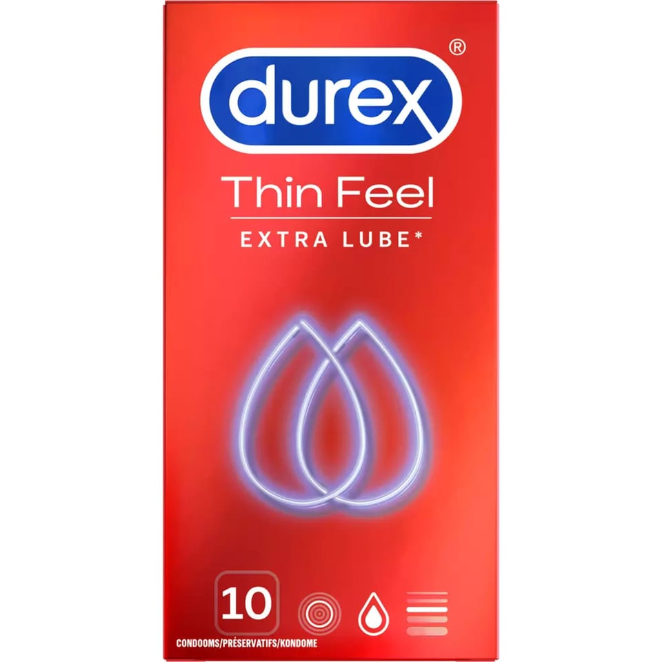 Durex Thin Feel Extra Lube X10 10