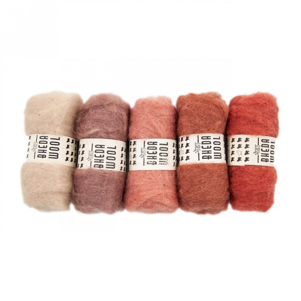 Bhedawool 25 Gram Set Van 5 Kleuren Terra (Witte Engel)