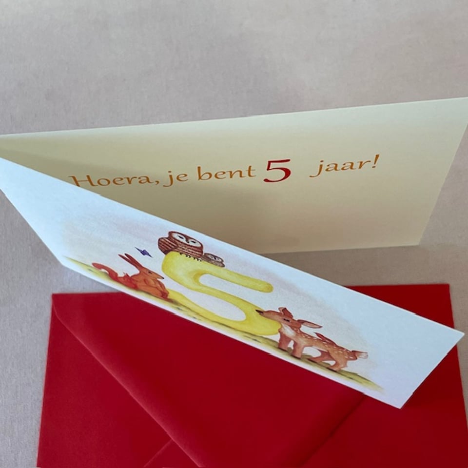 Dubbele Verjaardagskaart Met Bosdieren - 5