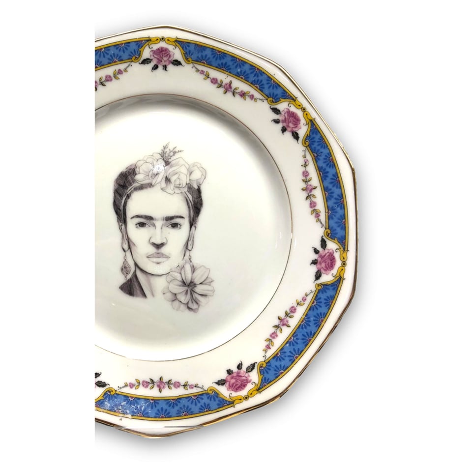 Vintage Bloemen Bord Medium - Frida Kahlo