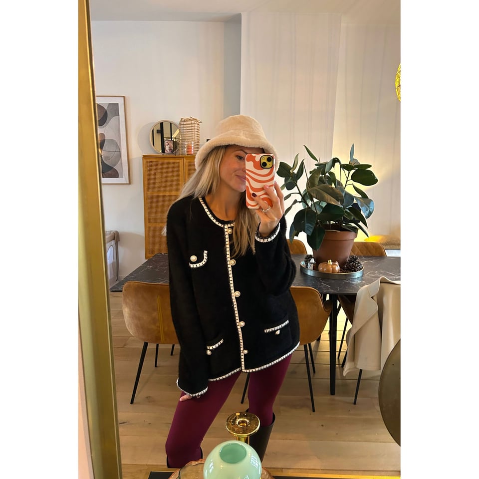 Bouclé Parisienne Cardigan - Black