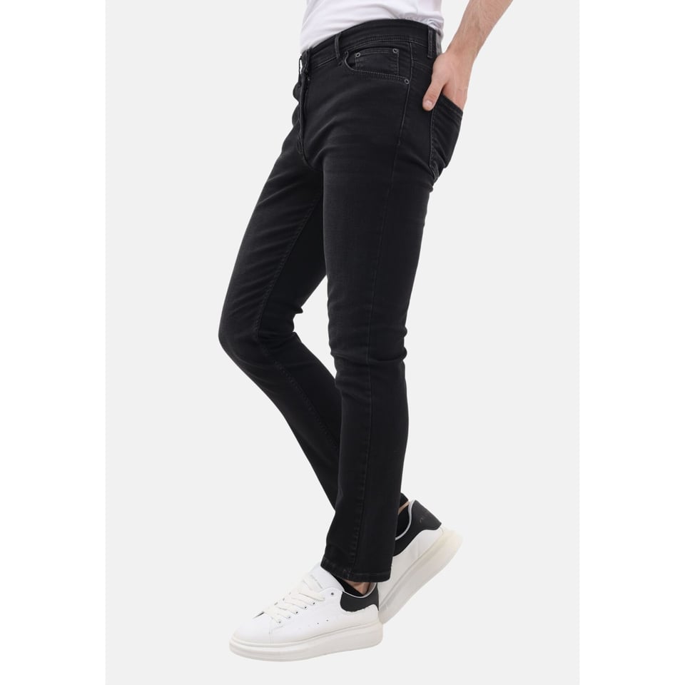 Nette Regular Fit Mannen Stretch Spijkerbroek - Heren Jeans - MM-R-05 -Zwart