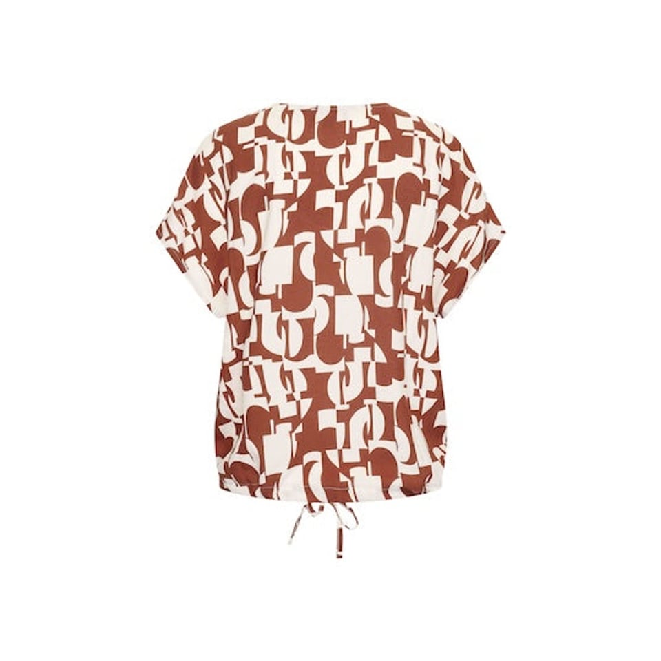 ZILCH Top Drawstring Abstract Pecan