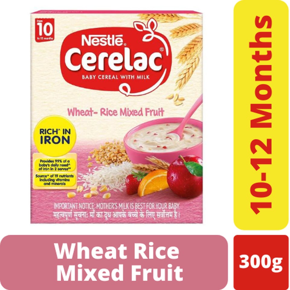 Nestle Cerelac Wheat- Rice Mix Fruit 300Gr(10 Months)