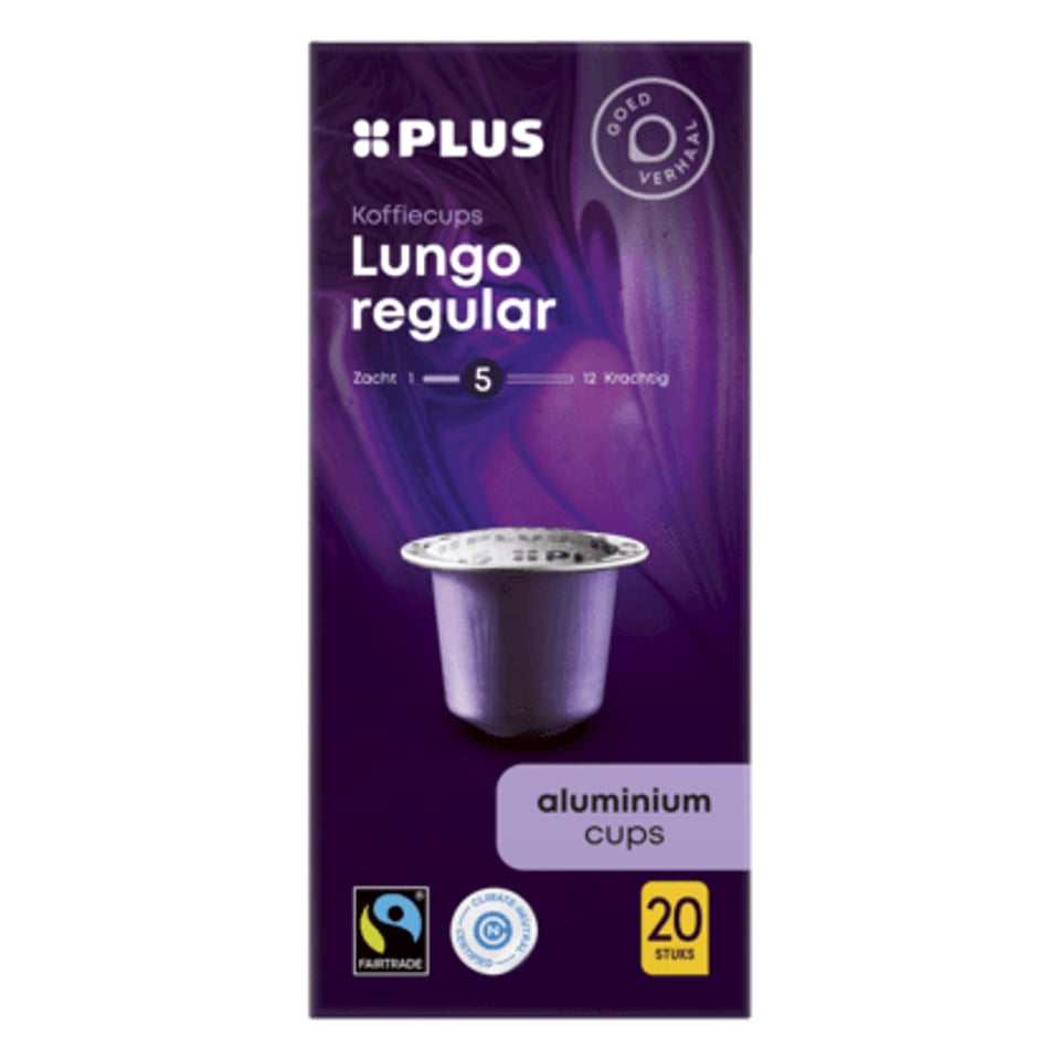 PLUS Koffiecups Lungo Regular Sterkte 5