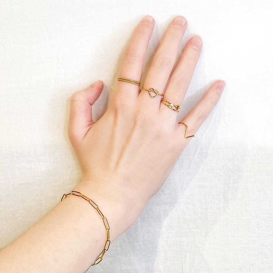 Gold Plated Braided Heart Ring