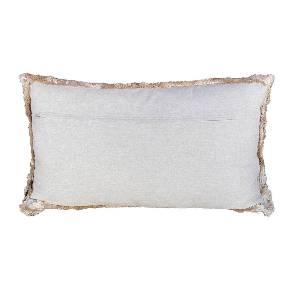 Sierkussen Lines Geel Oranje Goud 60x35cm Franjes