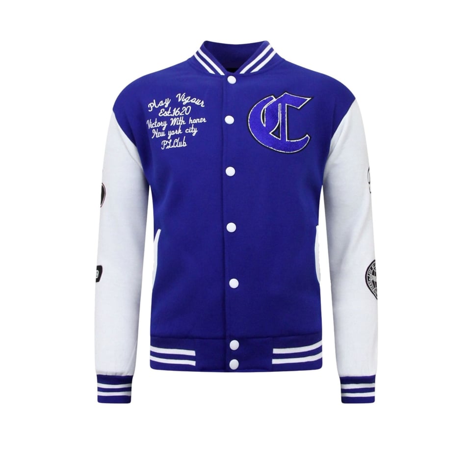 College Jacket Heren - 7792 - Blauw