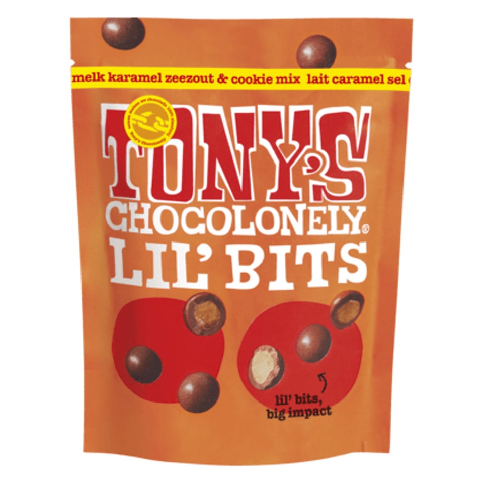 Tony's Chocolonely Lil' Bits Melk Karamel Zeezout Biscuit