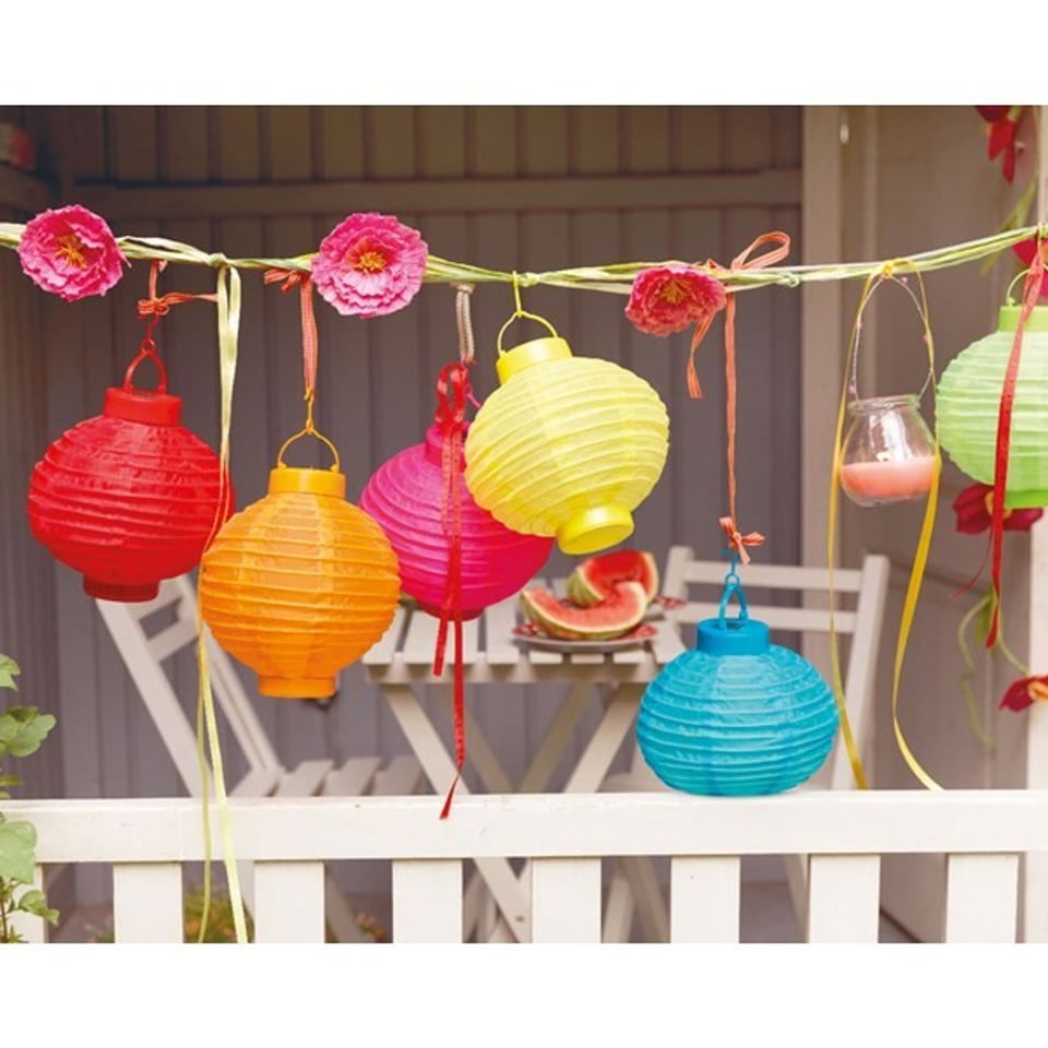 Solar LED Chinese Lantaarn H23cm Groen