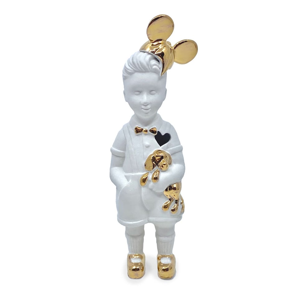 Kleine Jongen Wit Mickey Oortjes 17cm - Gewicht : 17cm