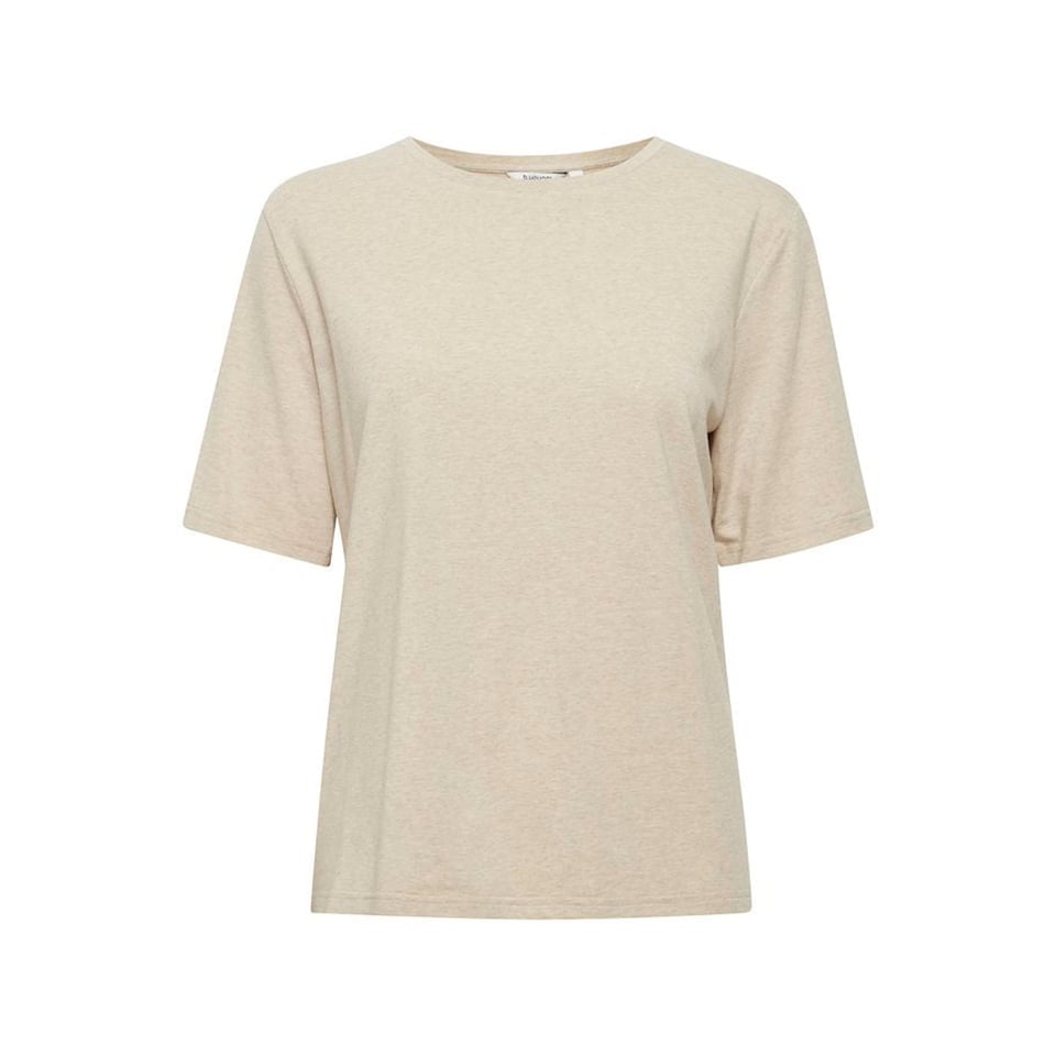 Modal Cotton Tee - Straight fit - Sand Melange