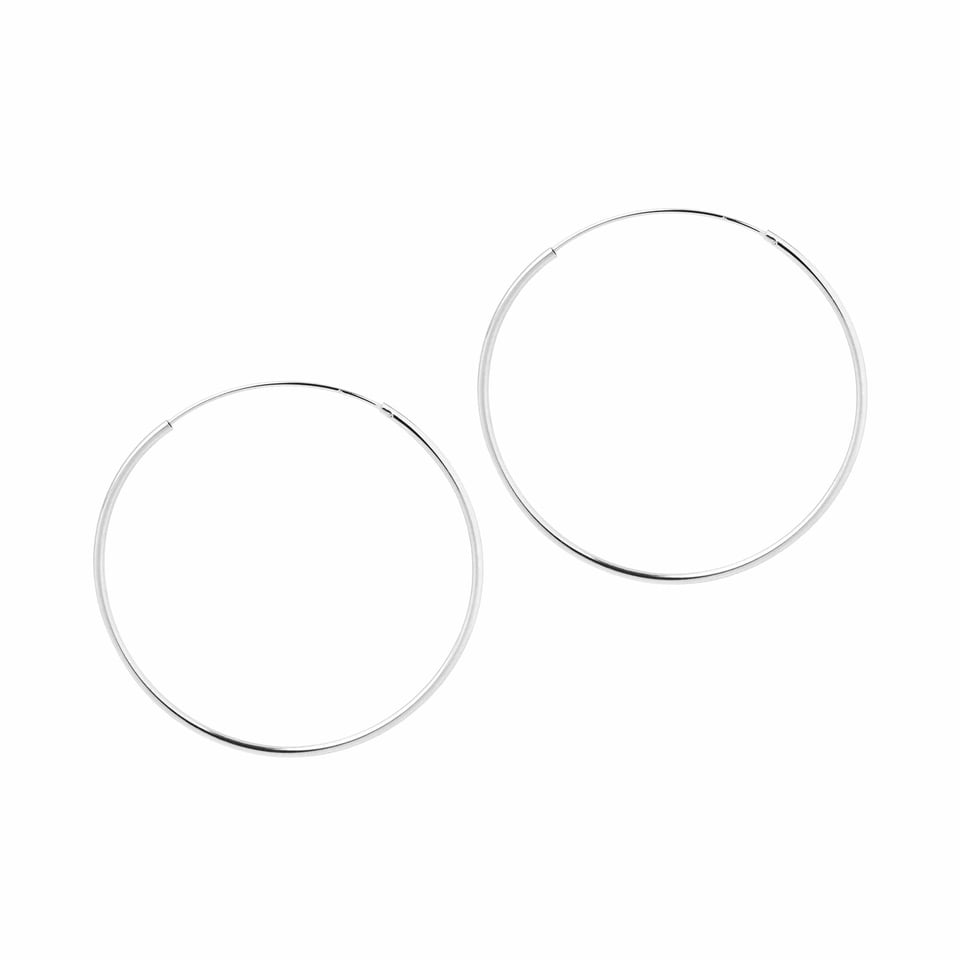 Silver Hoop Earrings 40 MM 1,2MM