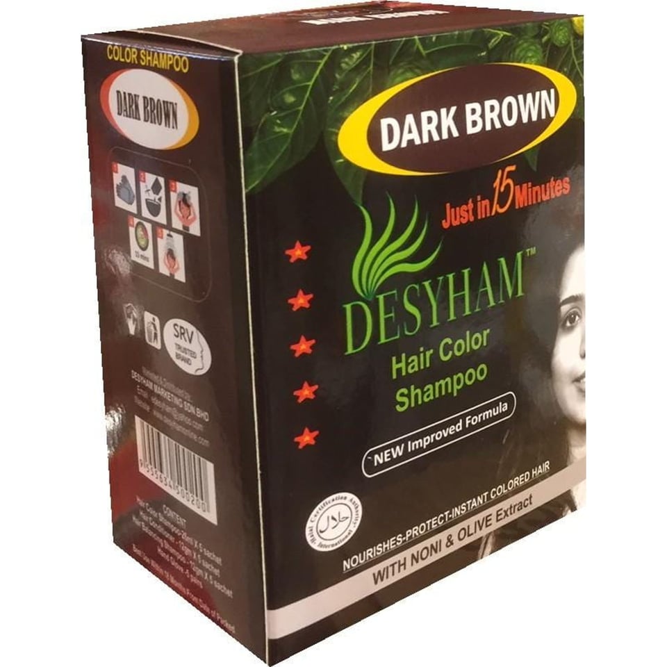 Desyham Hair Shampoo Dark Brown 5 pieces