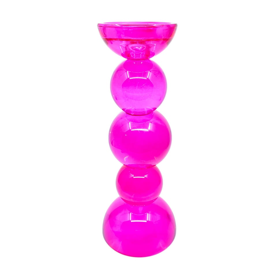 Kandelaar Votief Fuchsia Kristal Glas 12x30cm