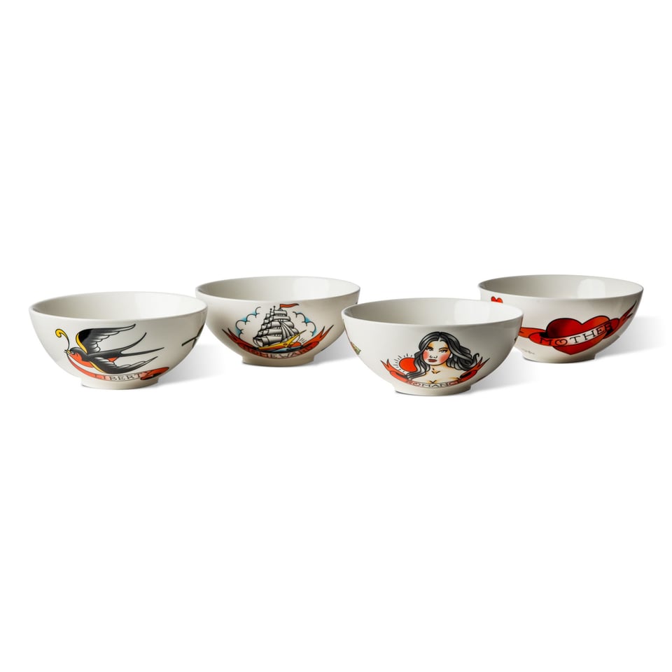 Schalen Tattoo Multicolor 17cm (Set/4)