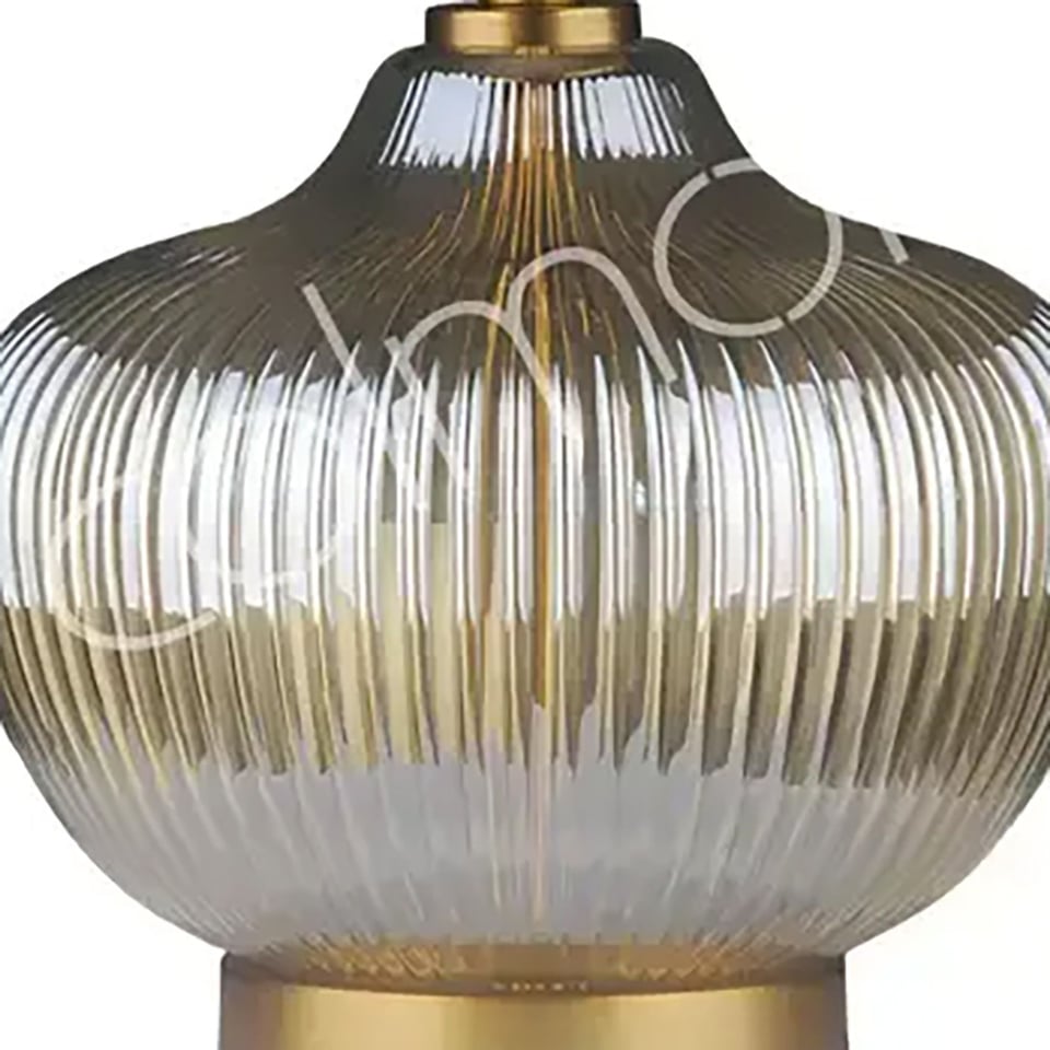 Tafel Lamp Voet Amaris Amber Transparant Glas 31x39cm