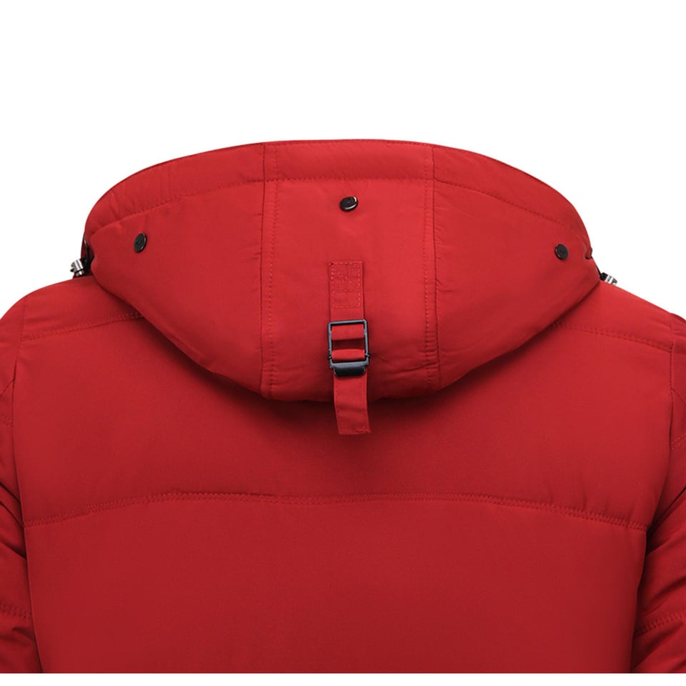 Lange Gewatteerde Jas Heren - 8667 - Rood