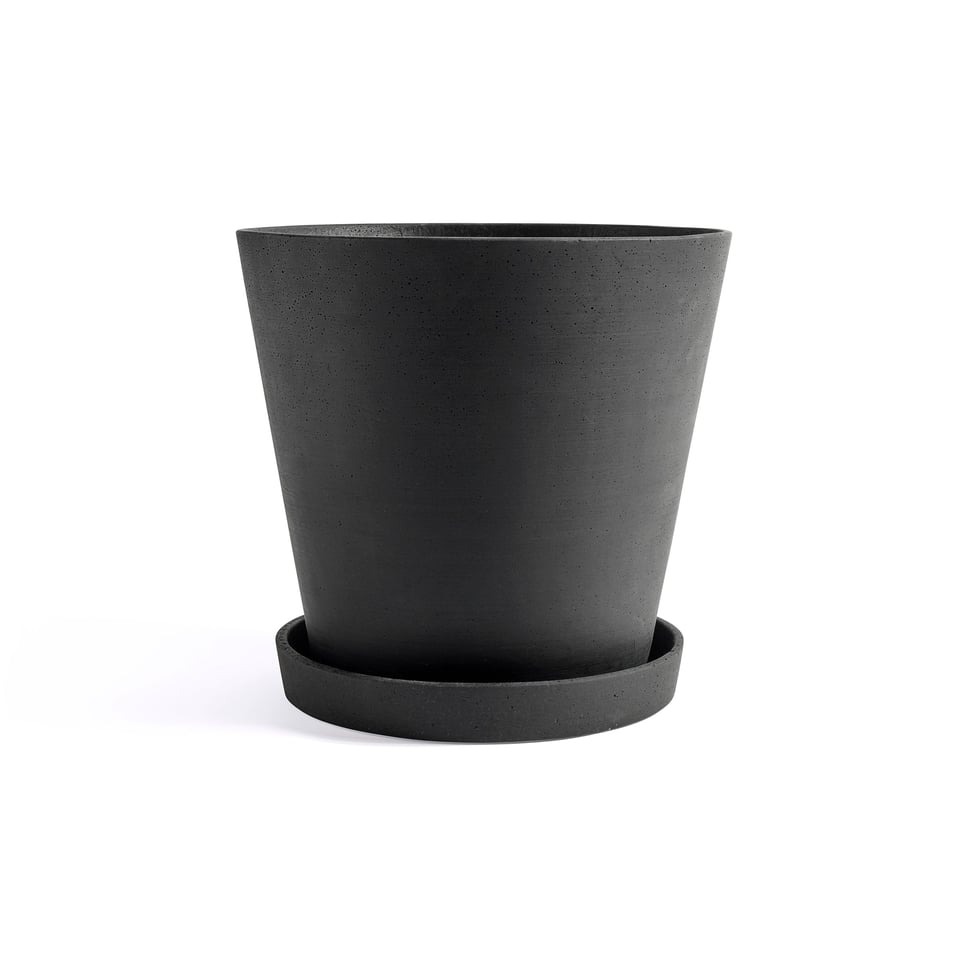 HAY Flowerpot with Saucer XXL Black