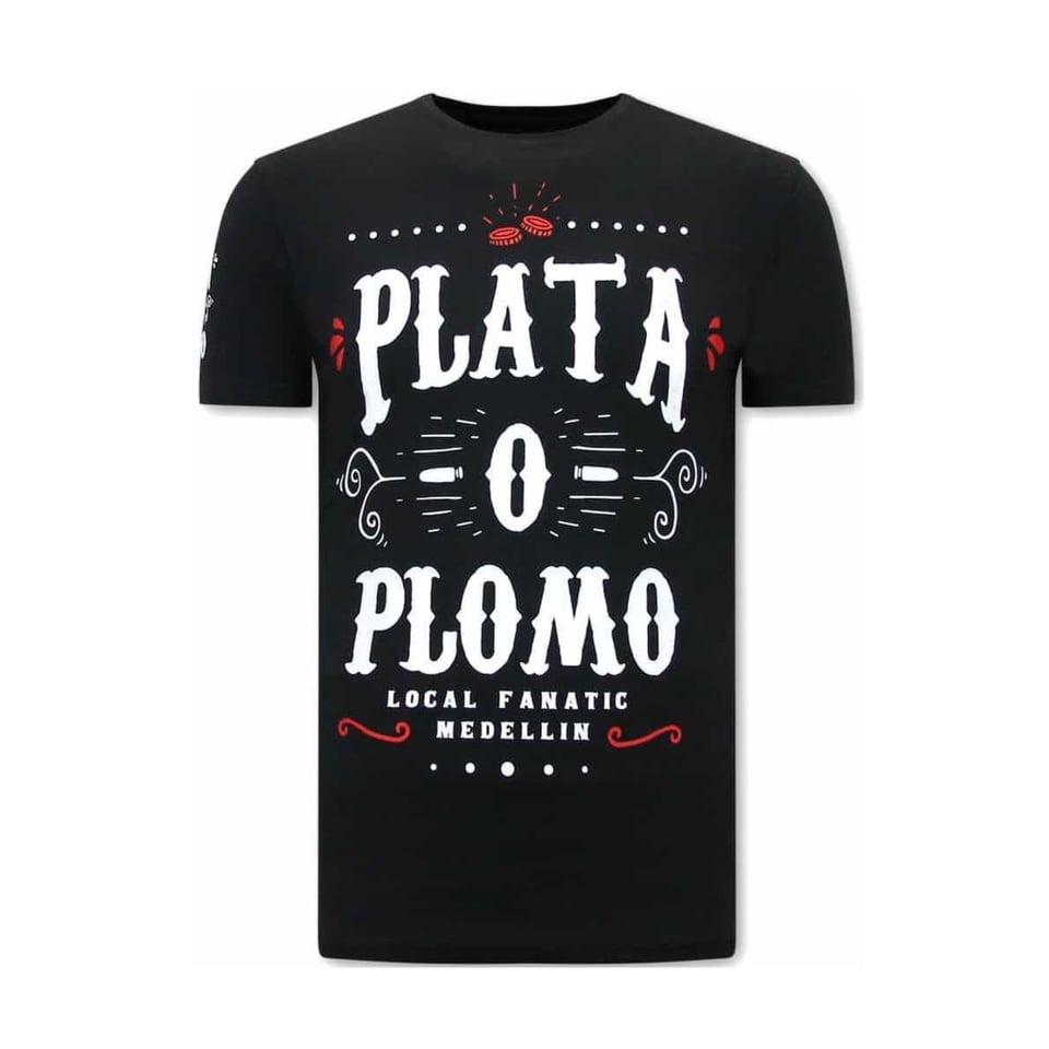 Plata O Plomo Narcos Heren T-Shirt - Zwart