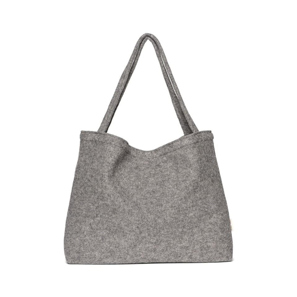 Grey Wool Mom Bag - Grey