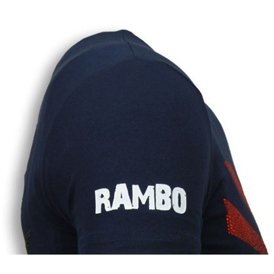 Rambo Shine - Rhinestone T-Shirt - Navy