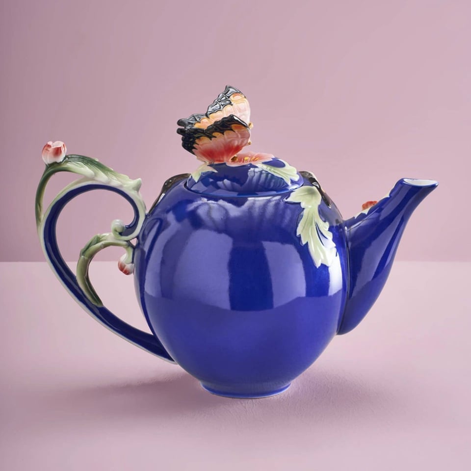 Theepot Butterfly Multicolor Aardewerk 24x18cm