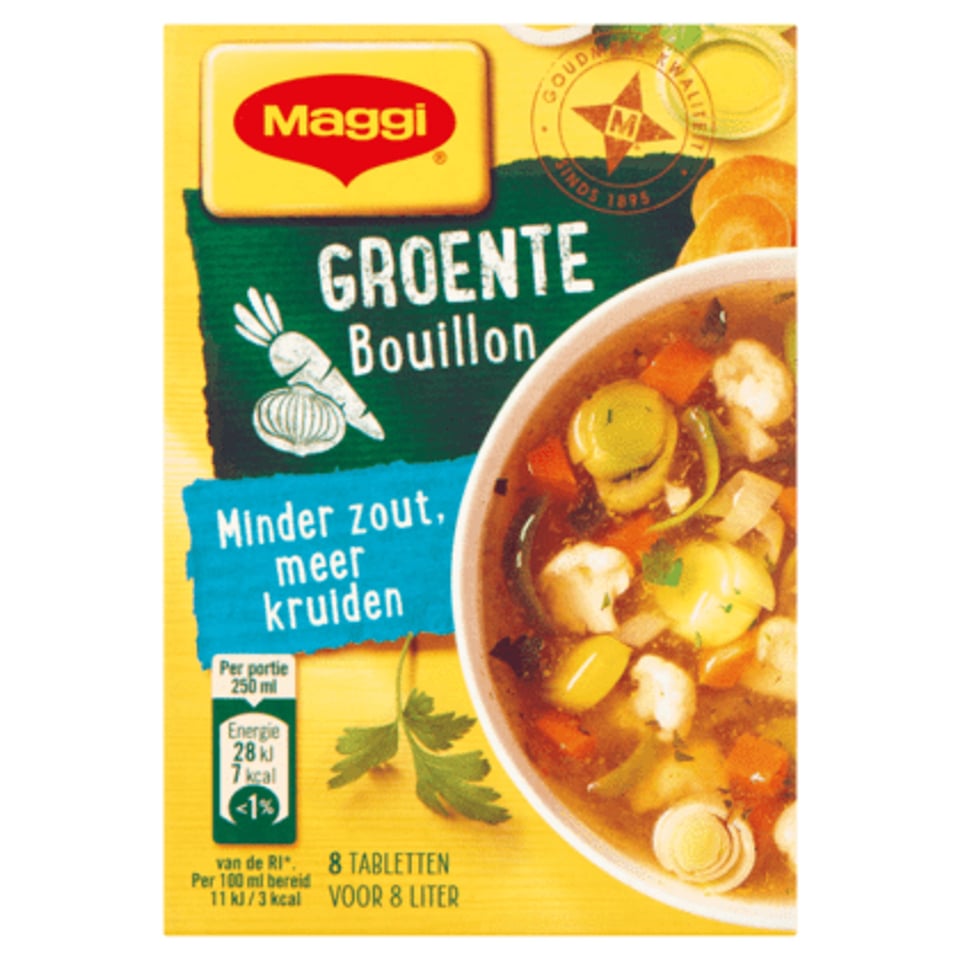 Maggi Bouillon Groente Minder Zout 8 Blokjes