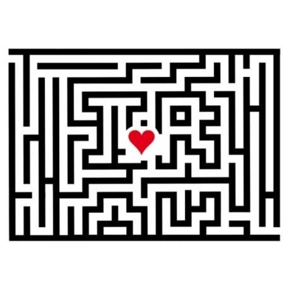 Postkaart - Herz- Labyrinth - Doolhof Met Hart