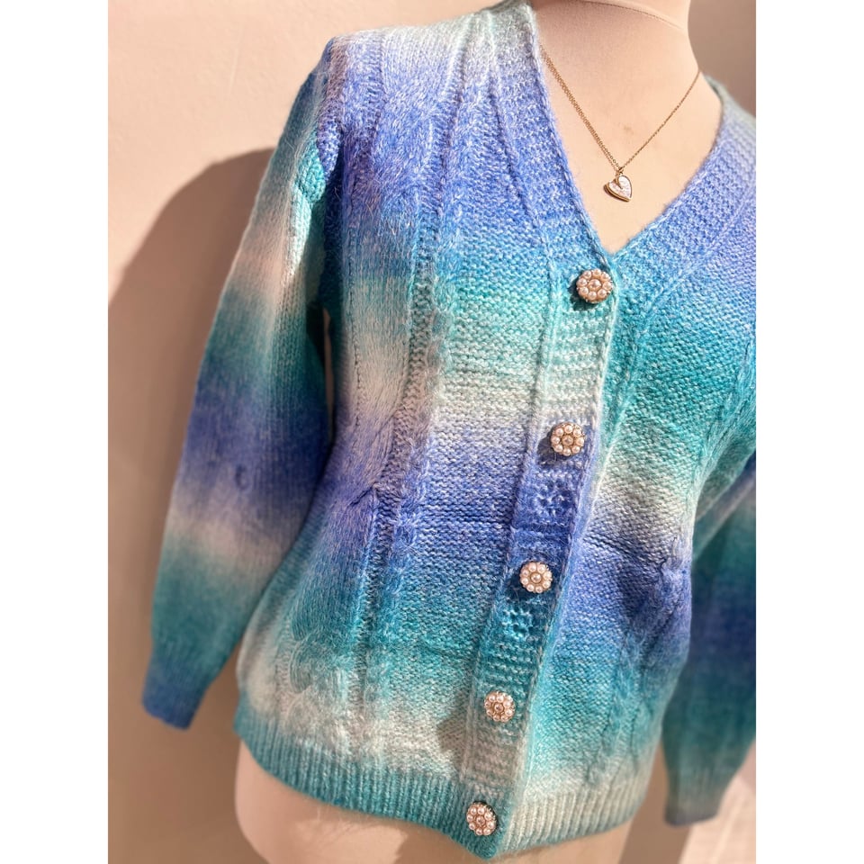 LaJolly Cardigan - Rainbow Aqua