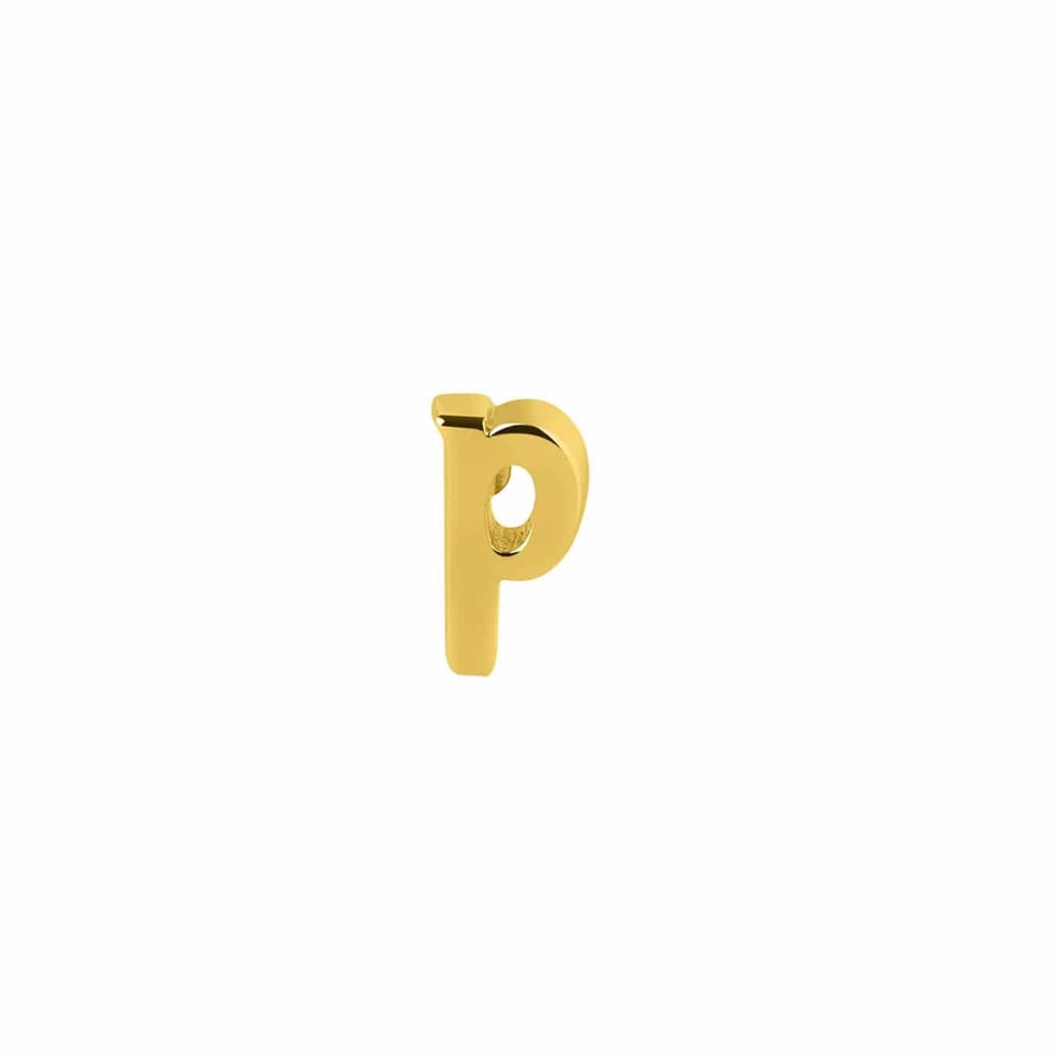 Gold Plated Stud Earring Letter p