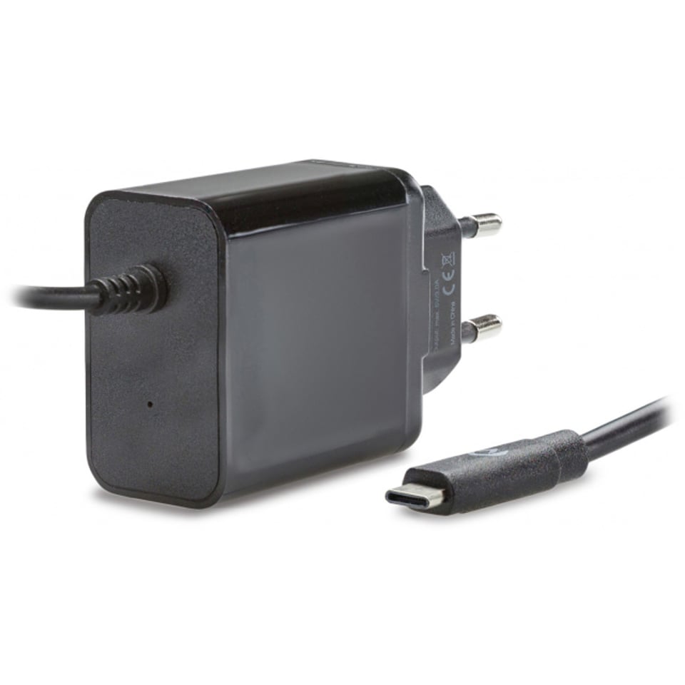 Smart Travel Charger 1m. USB-C 3A 15W Black
