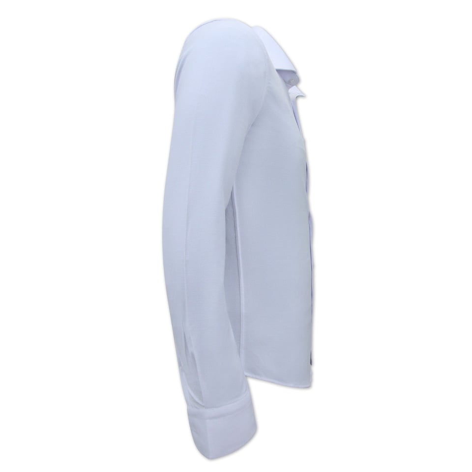 Oxford Overhemd Heren Effen - Slim Fit Stretch - Wit