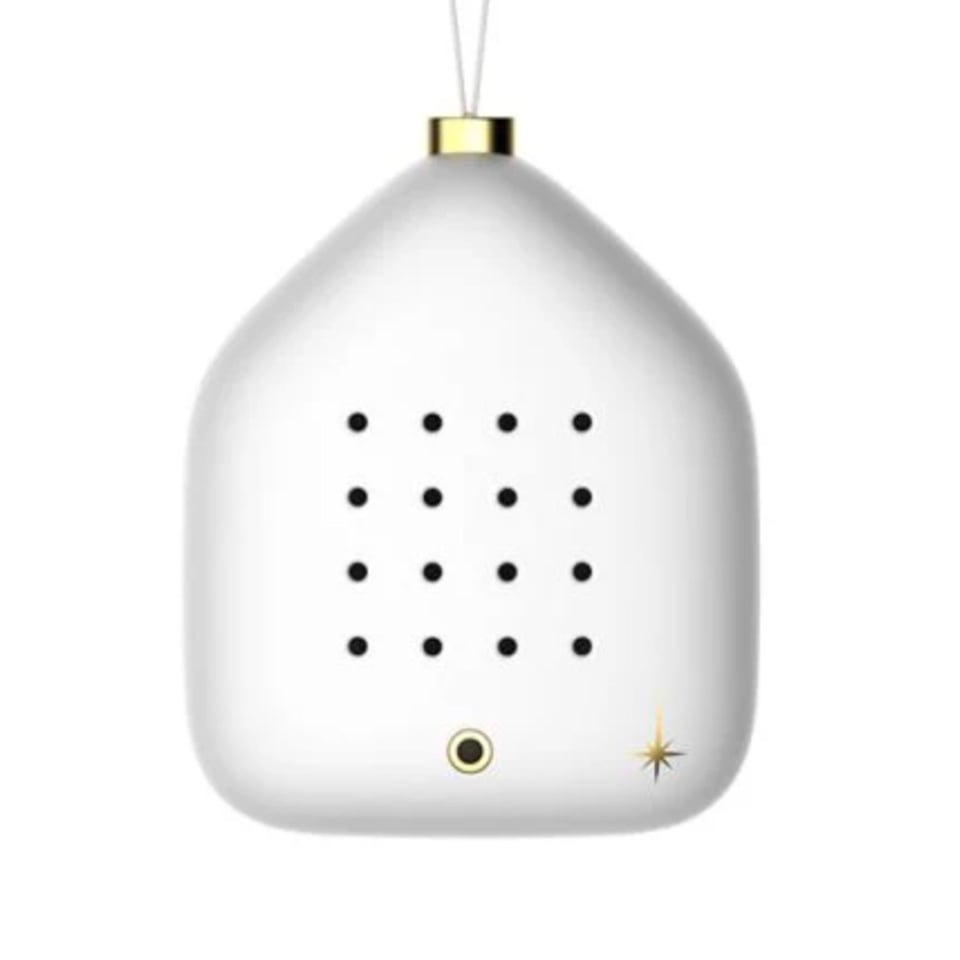 Kerstbal Jingle Bells Met Kerstgeluiden Wit 6x7cm