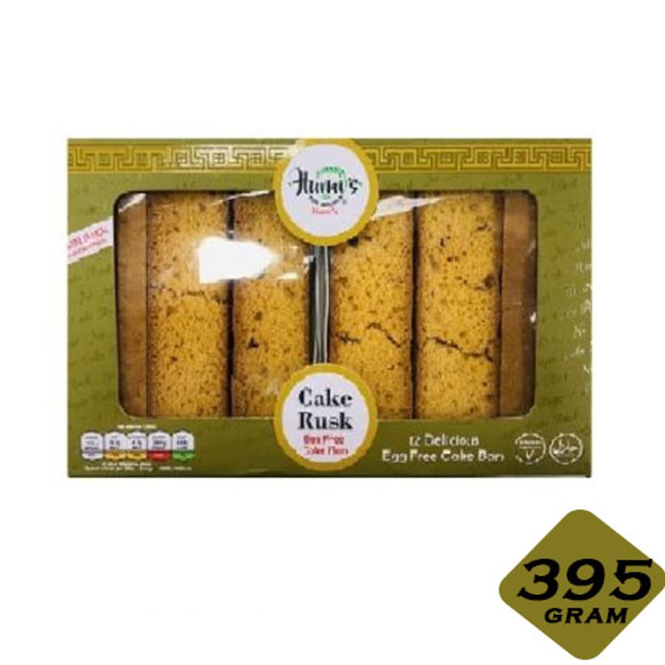 Humi’s Cake Rusk Green Egg Free Cake Bars 395 Grams